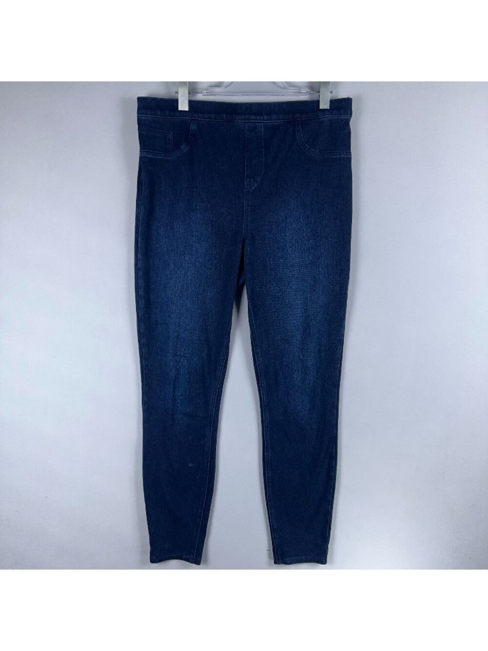 Spanx Leggings Jeans Women Size 1X Tall Blue Pull On High Waist Slimming Fit